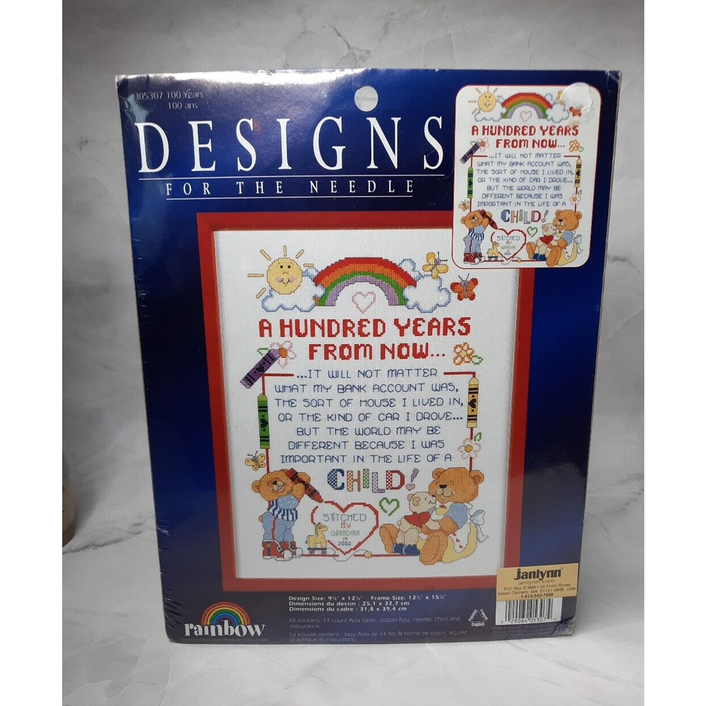 Designs For The Needle Counted Cross Stitch Kit 100 Years 12.5x15.5